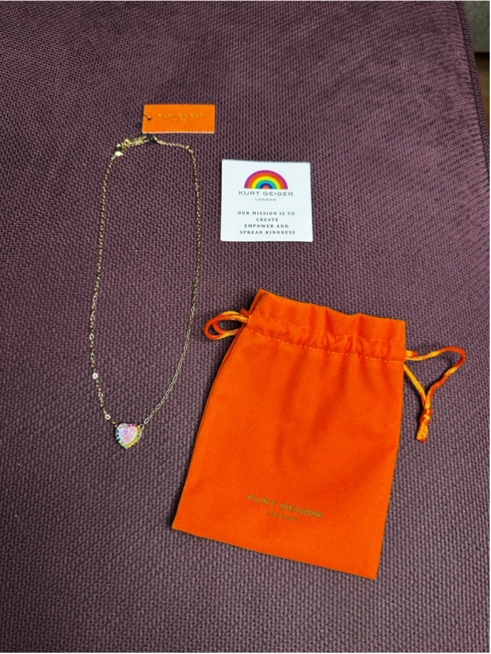 Kurt Geiger Multicolor Gold Heart Necklace